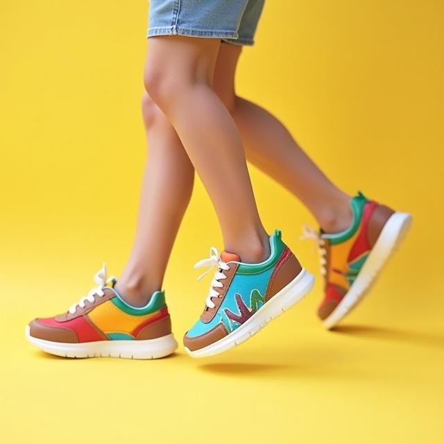 Children's sustainable sneakers in colorful designs