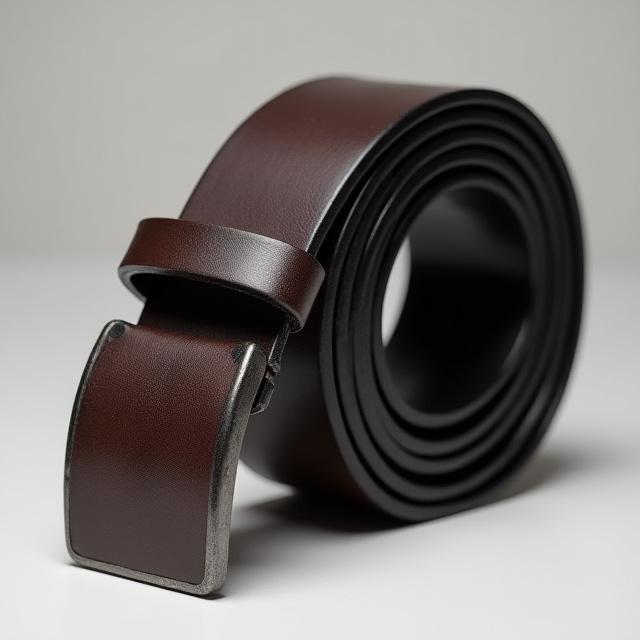 Men's sustainable vegan leather belt with classic buckle