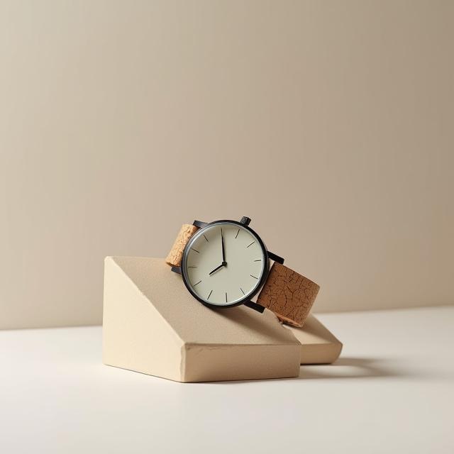 Minimalist unisex watch with sustainable materials