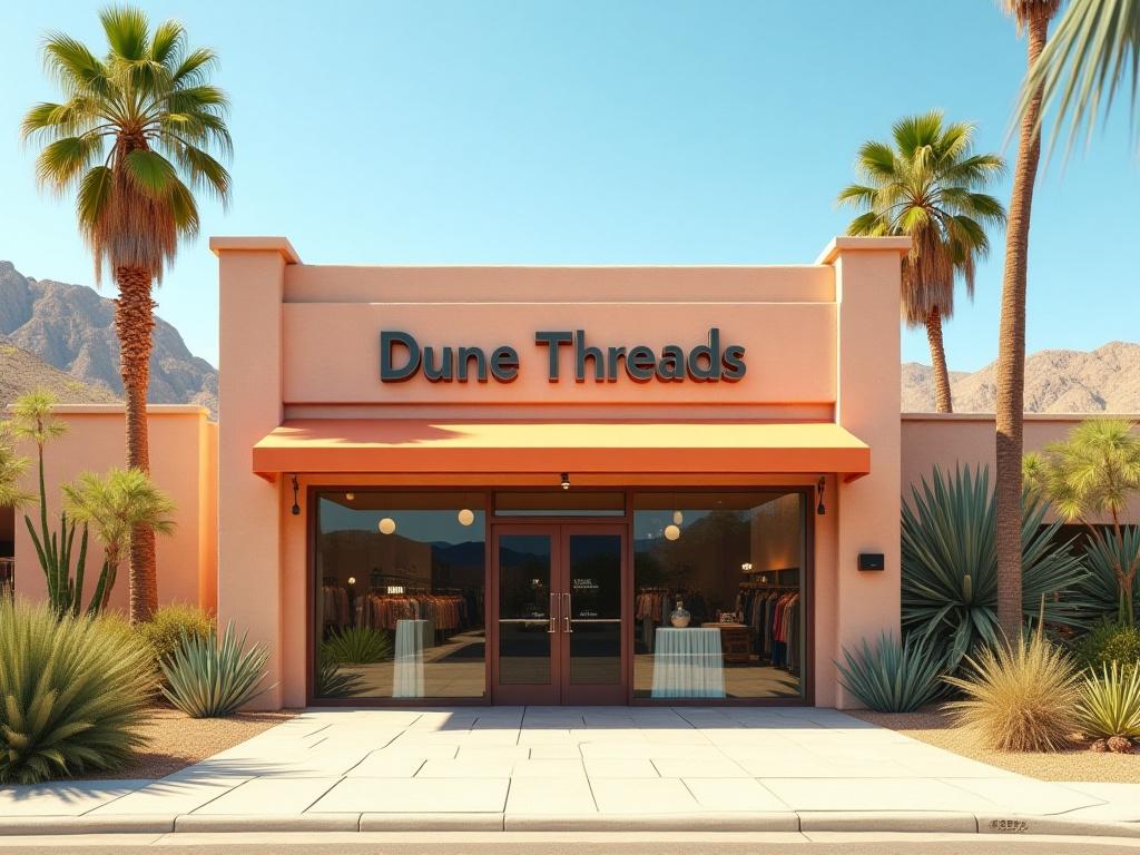 AlloeClub boutique storefront in Palm Springs desert landscape